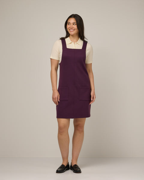 Goldie Merino Wool Pinafore Dress - Marionberry – Goldie Ponte