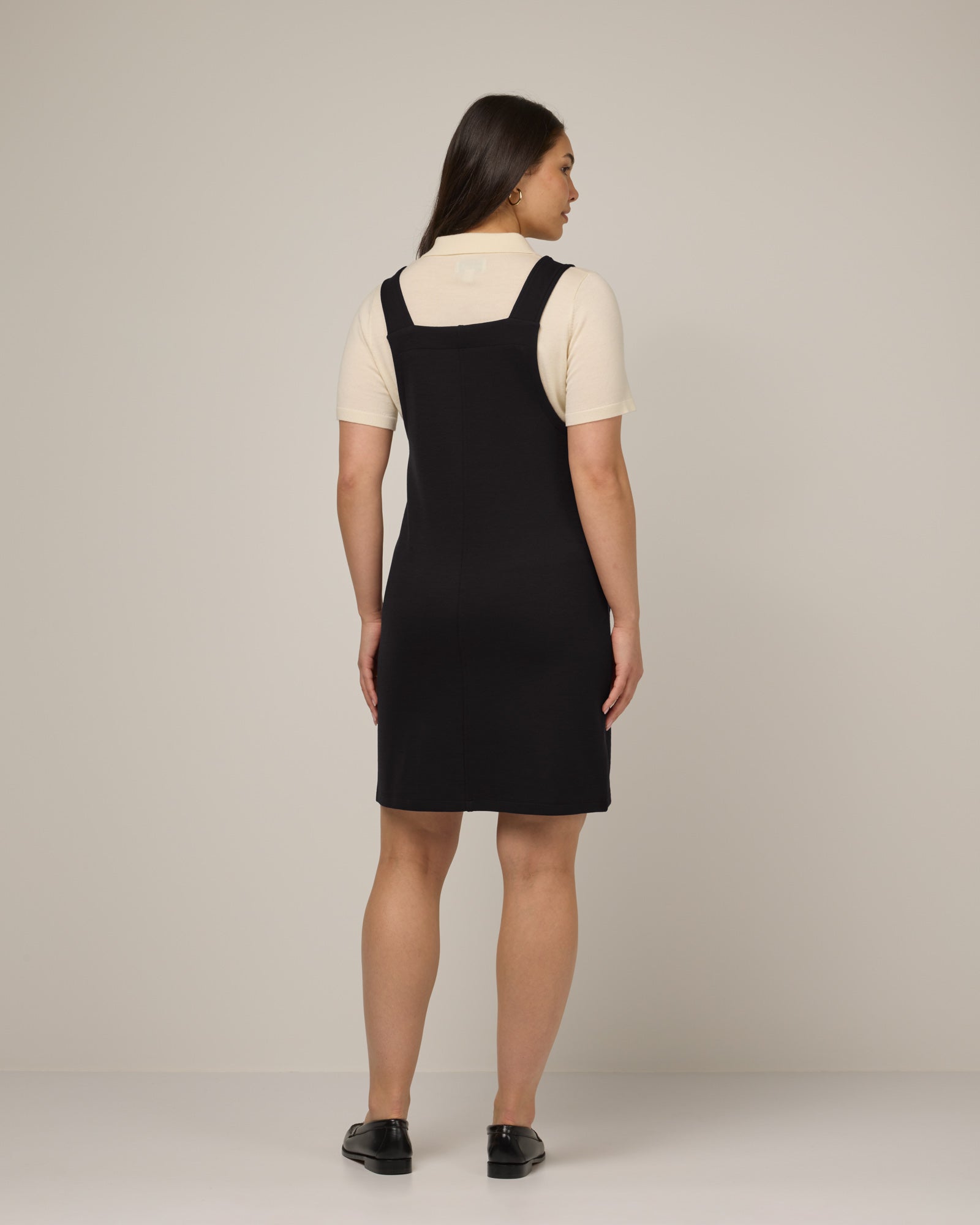 Goldie Merino Wool Pinafore Dress - Black Goldie Merino Wool Pinafore Dress - Black