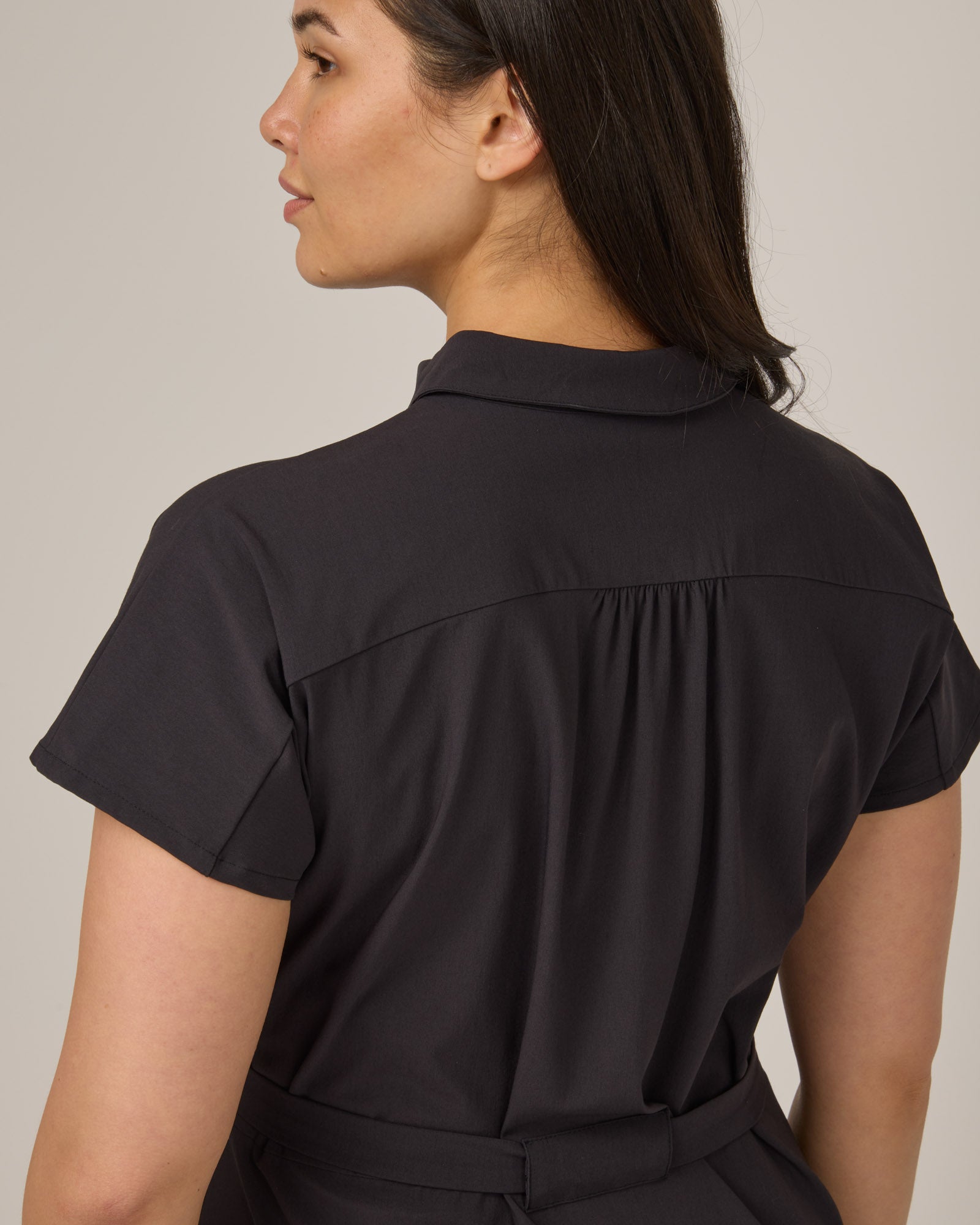 Jules Merino Wool Shirt Dress - Black Jules Merino Wool Shirt Dress - Black