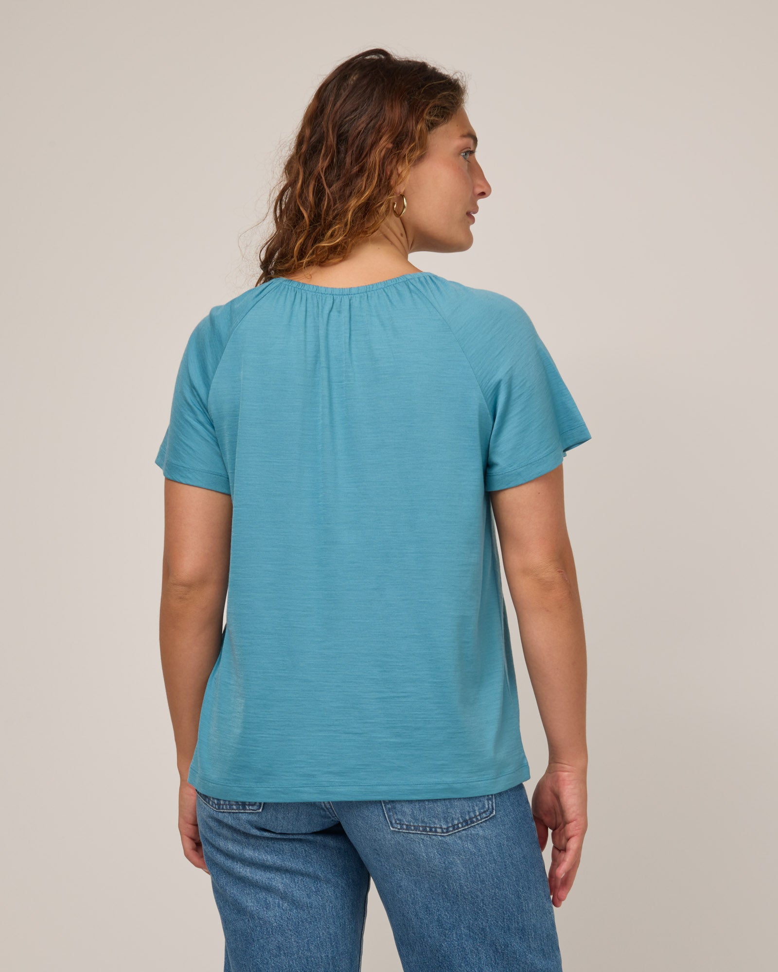 Lilah Signature Gathered Neck Tee