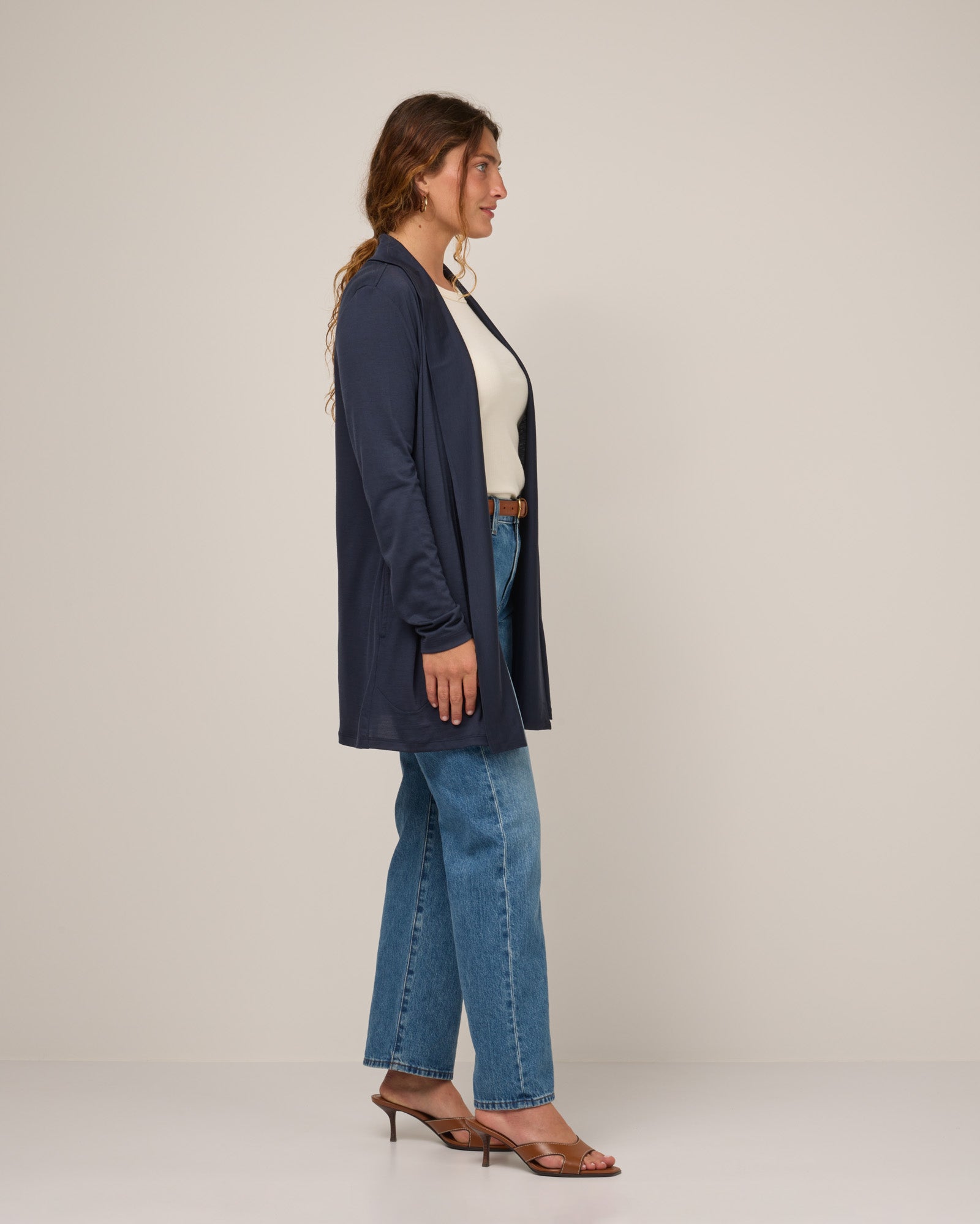 Landmark Merino Wool Cardigan - Washed Navy – Landmark Cardigan