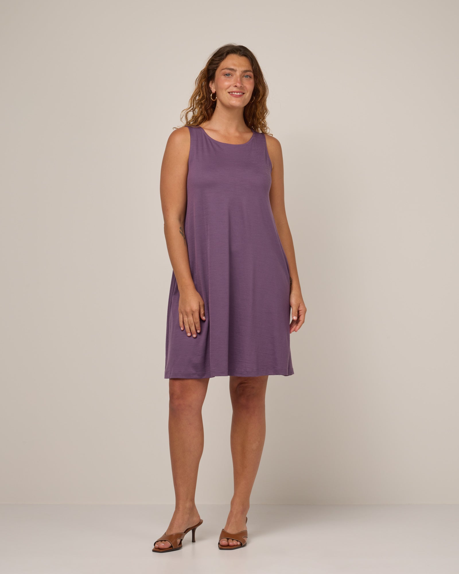 Camellia Merino Wool Tank Dress - Purple Fig – Camellia Tank Dress