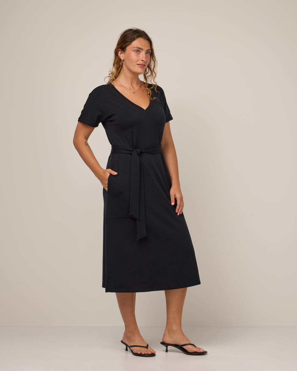 Shiloh Merino Wool Belted Dress