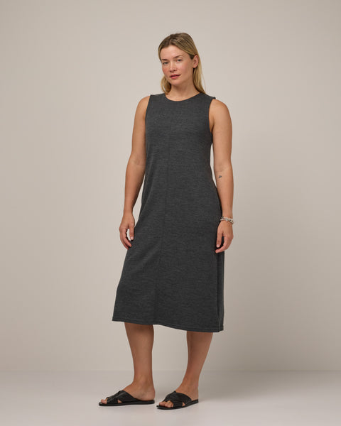 Jessa Merino Wool Reversible Dress - Charcoal Heather – Jessa