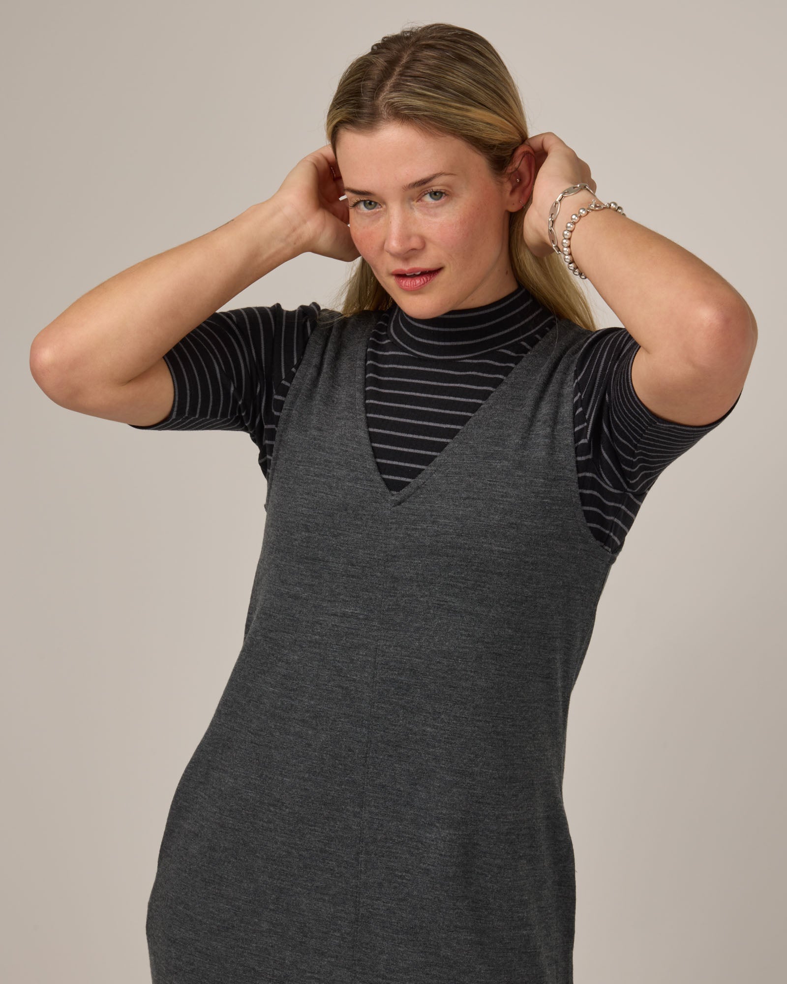 Jessa Merino Wool Reversible Dress - Charcoal Heather Jessa Merino Wool Reversible Dress - Charcoal Heather