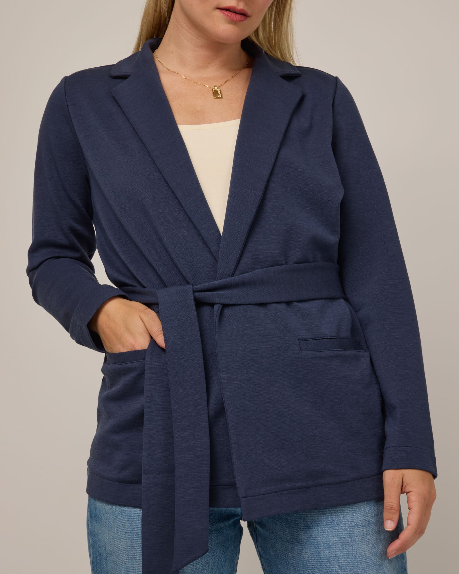 Kristen Merino Wool Blazer - Navy – Kristen Blazer | wool&