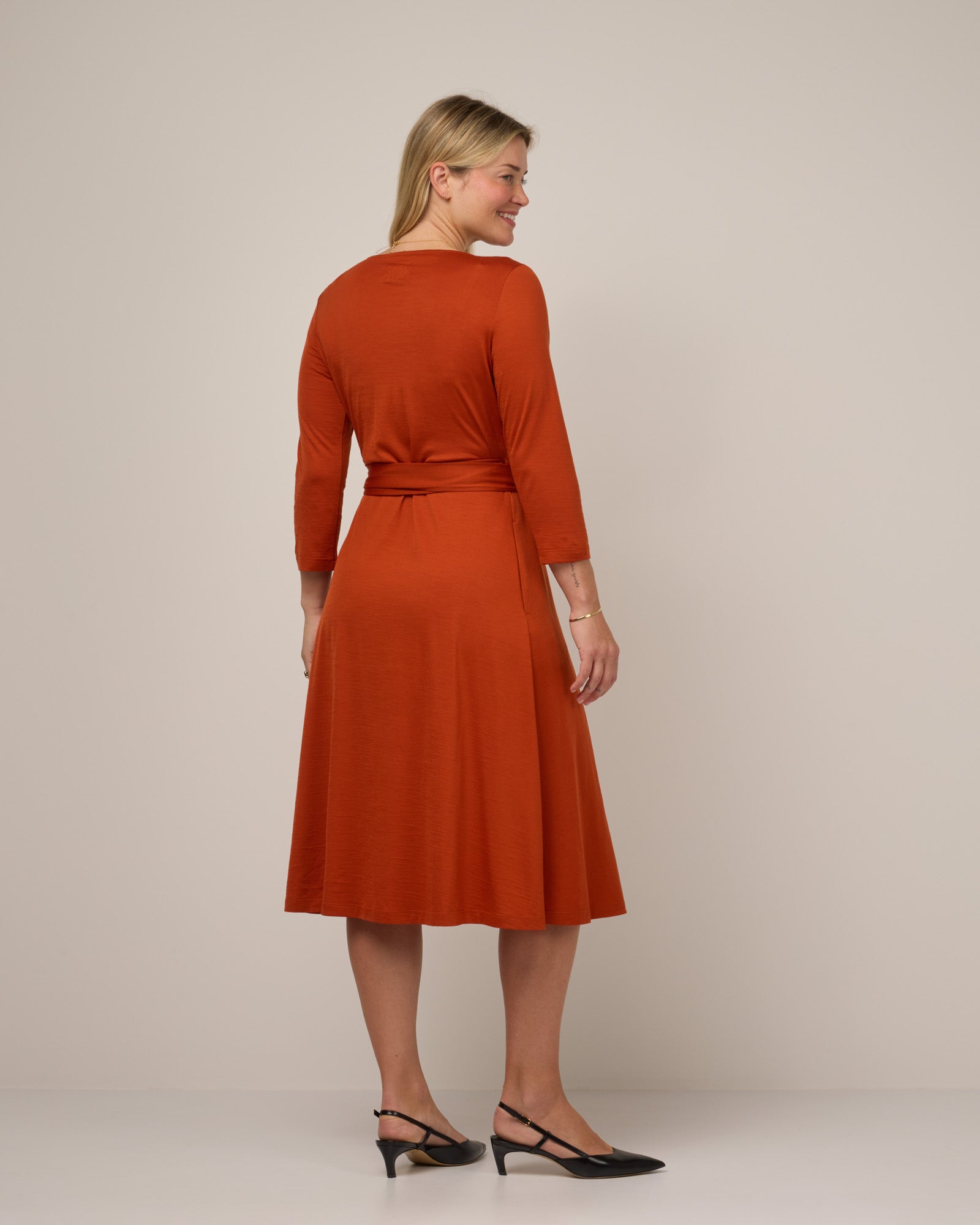 Alana Merino Wool Wrap Dress - Terracotta Alana Merino Wool Wrap Dress - Terracotta