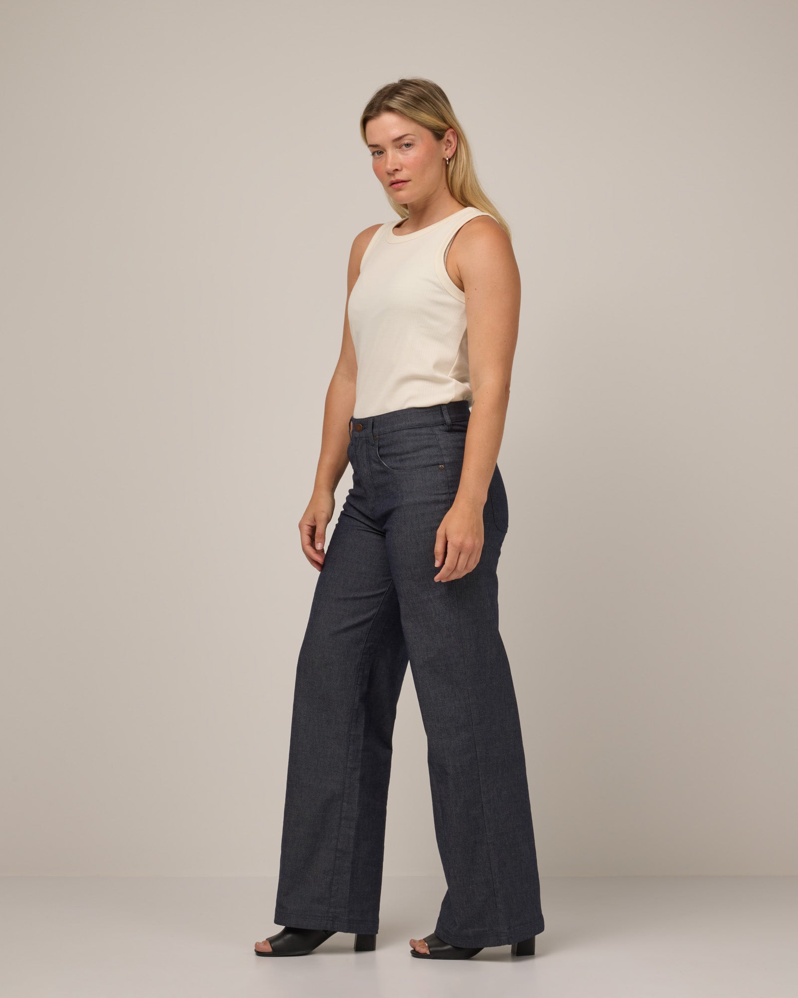Beck Wide Leg Merino Wool Denim Jean - Indigo Blue – Beck Wide Leg
