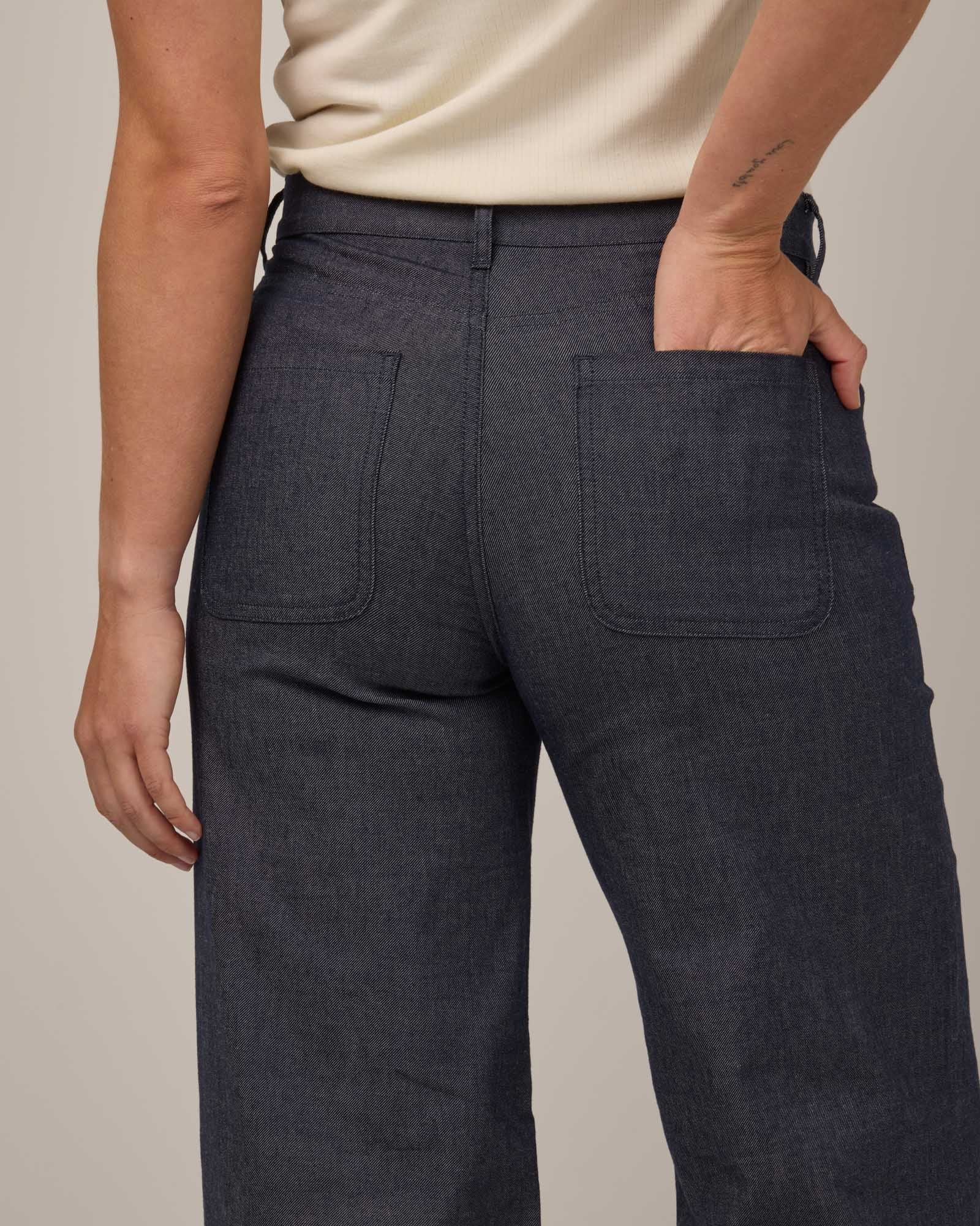 Beck Wide Leg Merino Wool Denim Jean - Indigo Blue – Beck Wide Leg