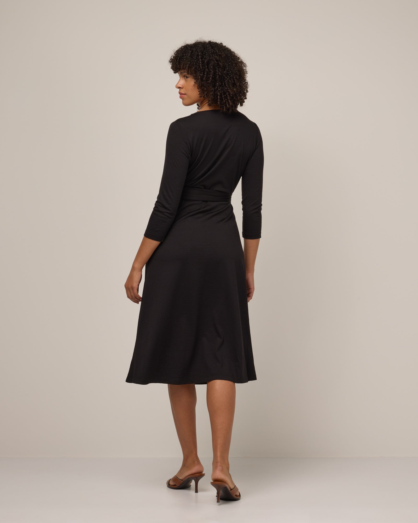 Alana Merino Wool Wrap Dress - Black Alana Merino Wool Wrap Dress - Black