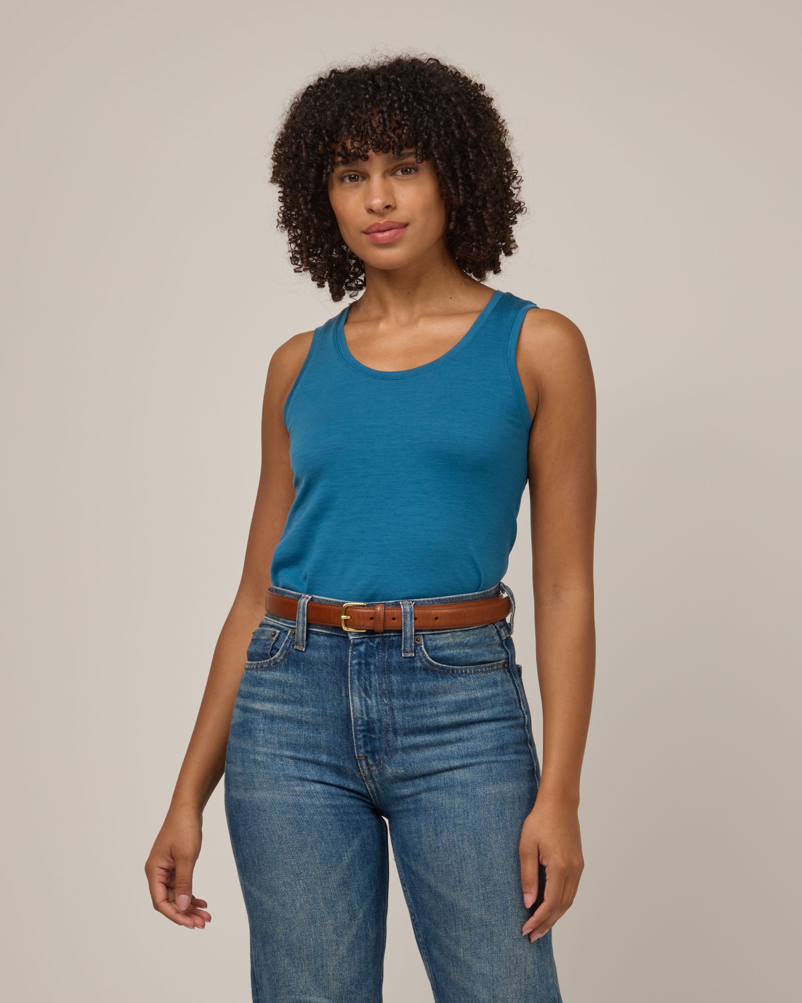 Livia 100% Merino Wool Fitted Tank - Ocean Teal – Livia 100% Wool