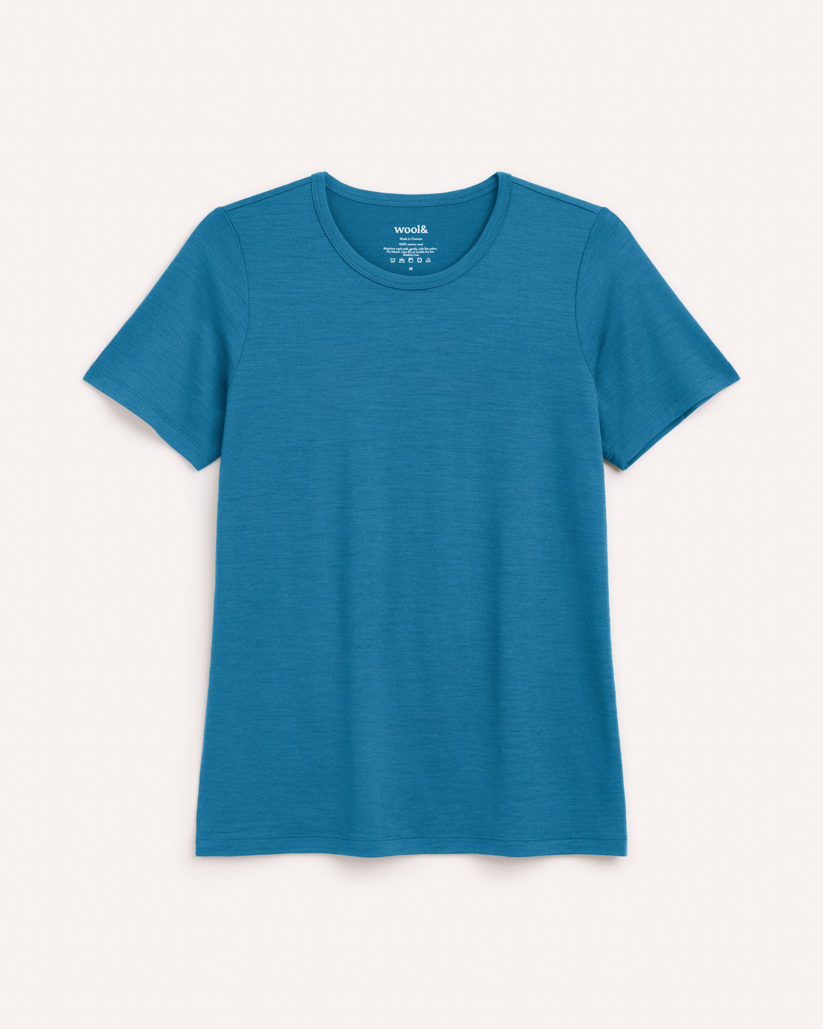 Cara 100% Merino Wool Fitted Tee - Ocean Teal – Cara 100% Wool