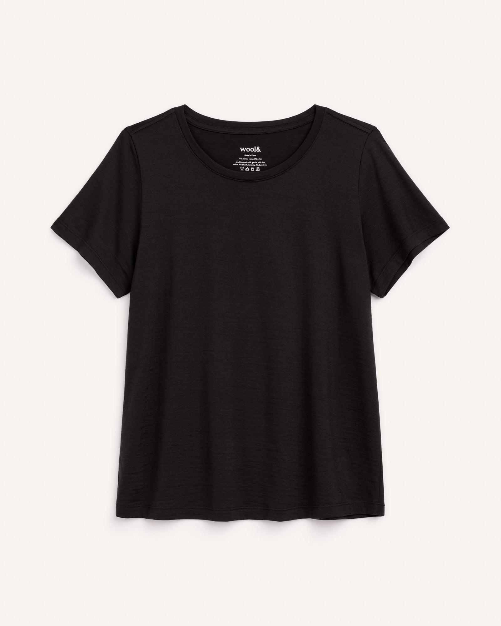 Zoe Merino Wool Easy Crew Neck Tee - Black – Zoe Easy Crew Neck
