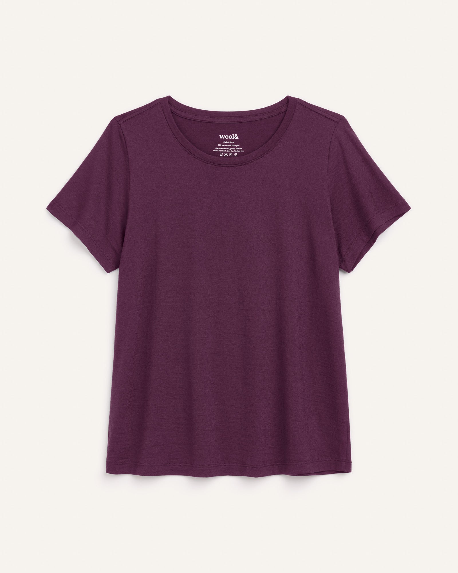 Zoe Merino Wool Easy Crew Neck Tee - Marionberry – Zoe Easy Crew