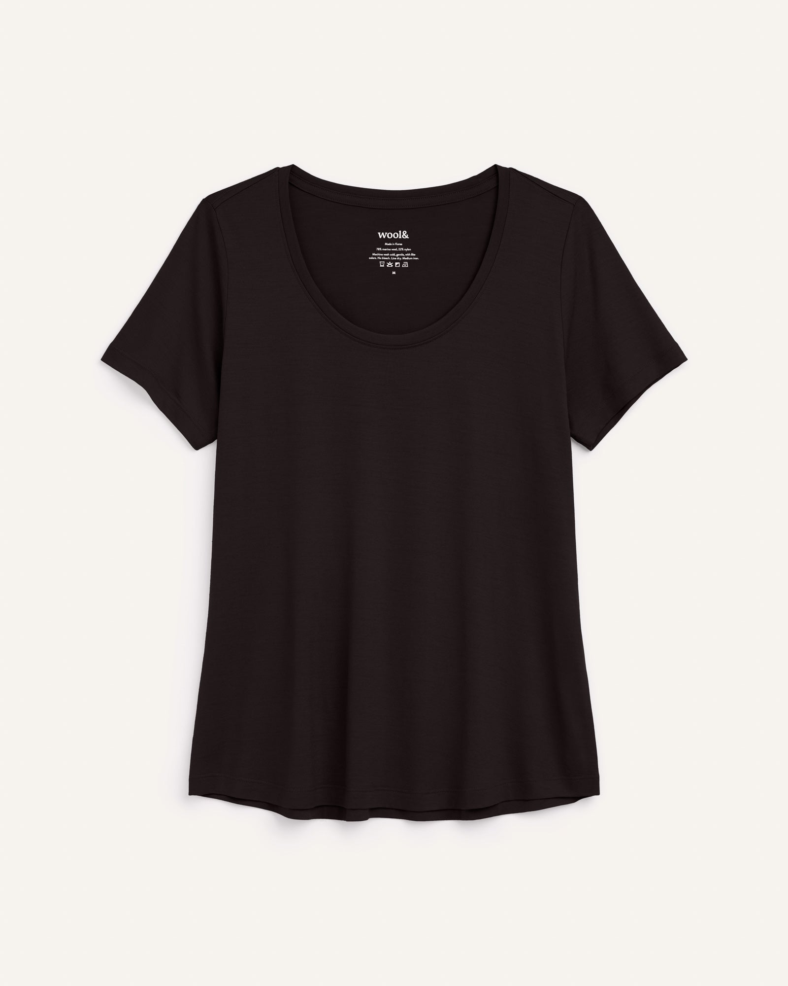 Stella Merino Wool Signature Scoop Neck Tee - Black – Stella