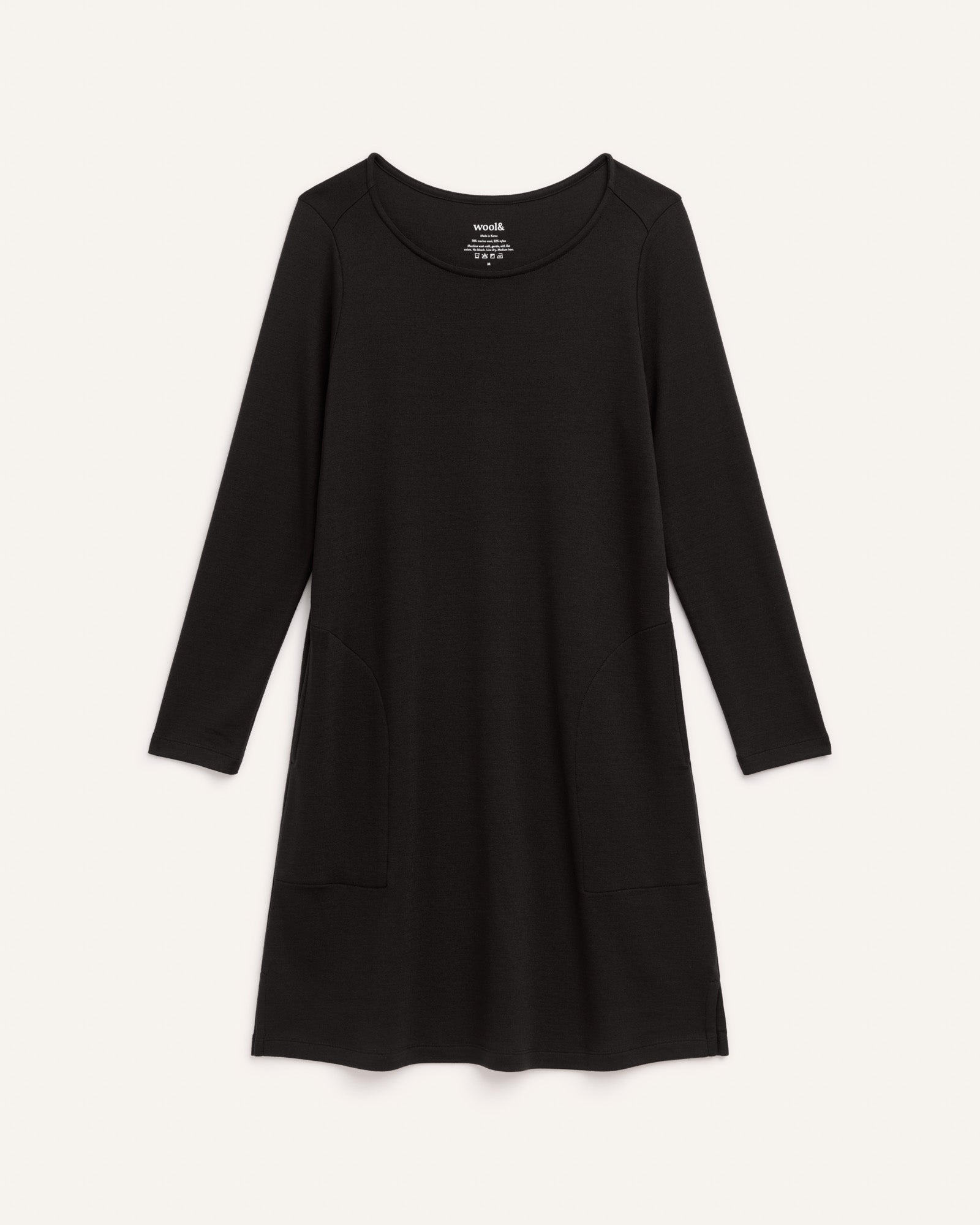 Margo Merino Wool Shift Dress - Black Margo Merino Wool Shift Dress - Black
