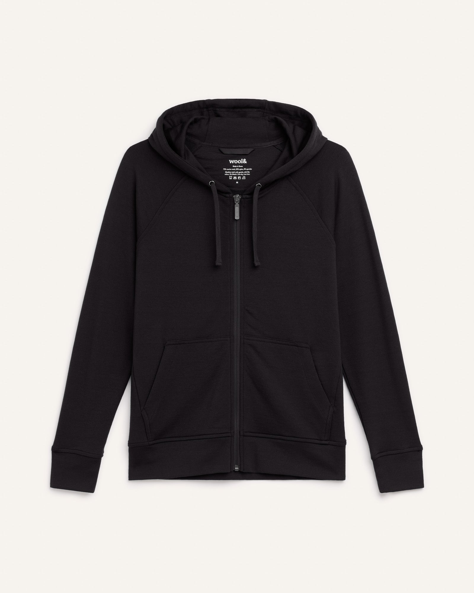 Aspen Merino Wool Full-Zip Hoodie - Black – Aspen Full-Zip Hoodie