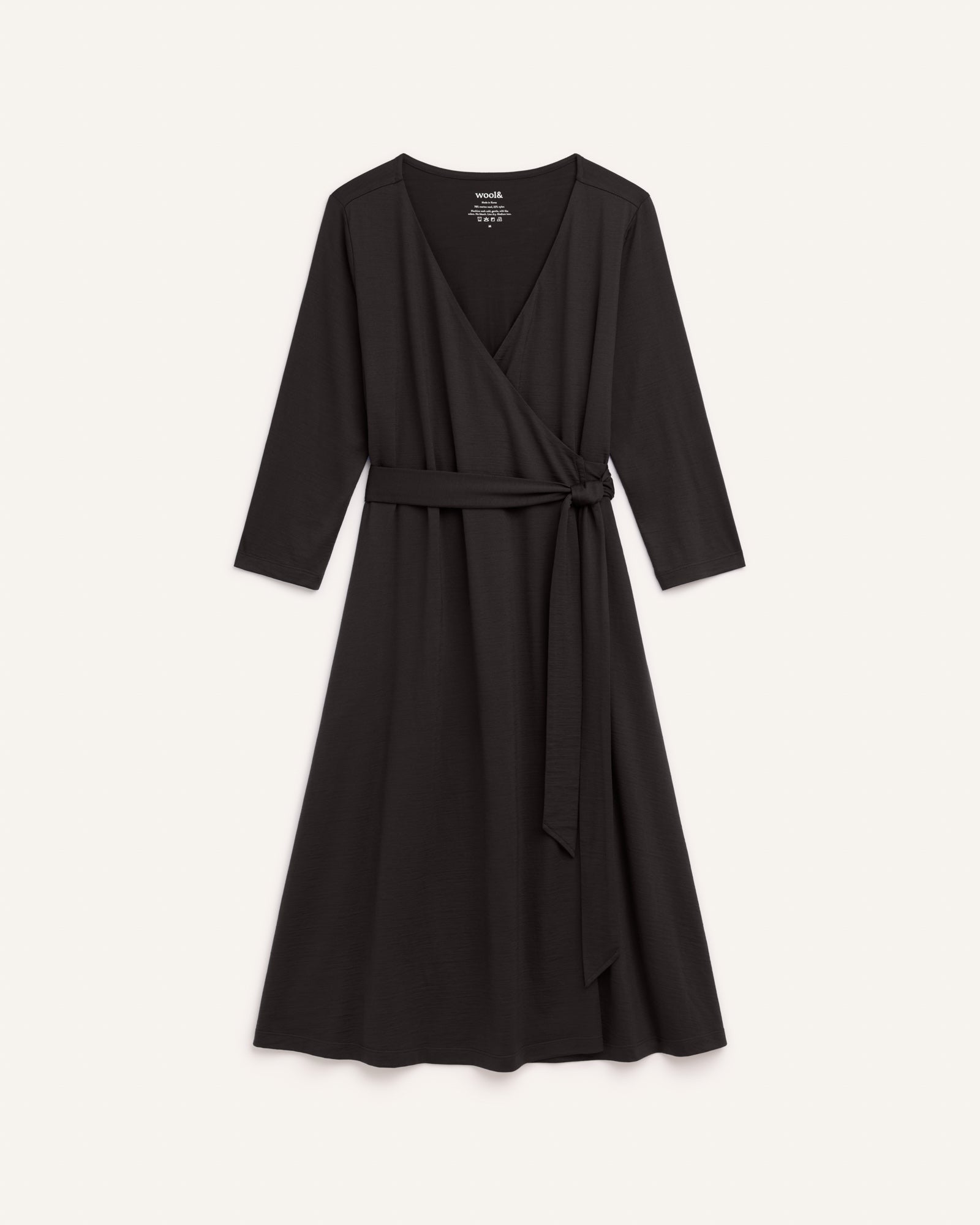 Alana Merino Wool Wrap Dress - Black Alana Merino Wool Wrap Dress - Black