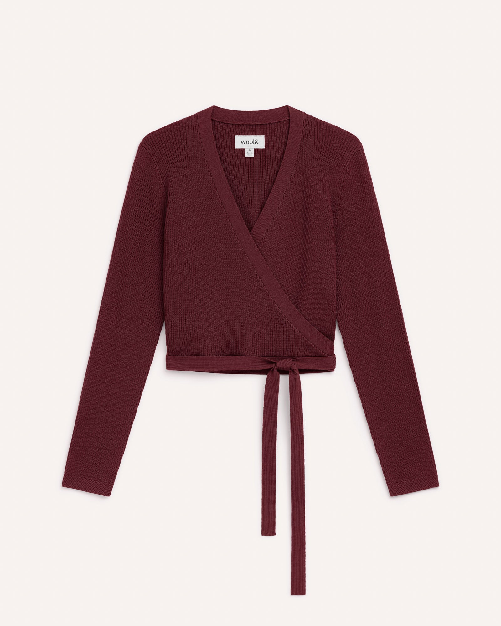 Adeline Merino Wool Wrap Sweater - Burgundy – Adeline Wrap Sweater