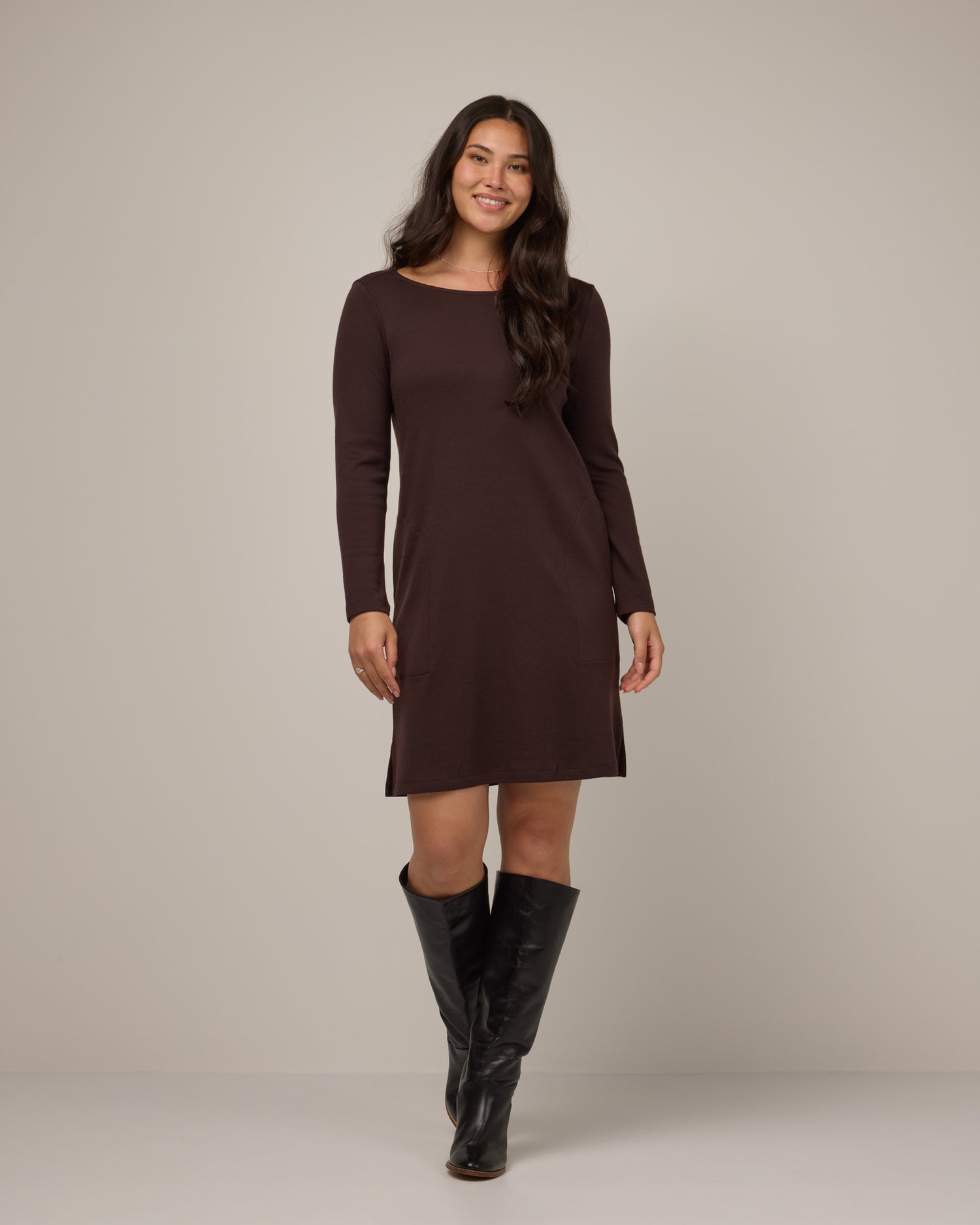Margo Merino Wool Shift Dress - Espresso – Margo Shift Dress