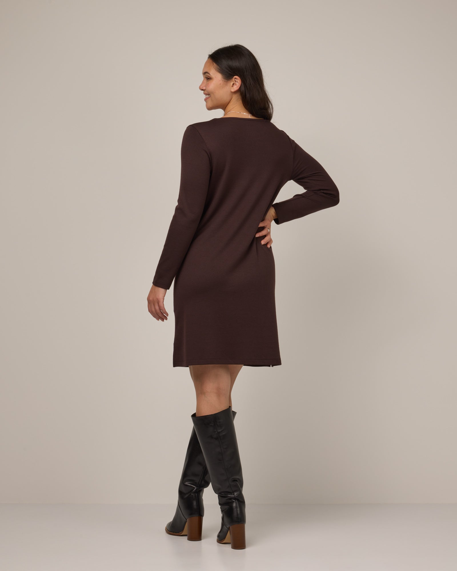 Margo Merino Wool Shift Dress - Espresso Margo Merino Wool Shift Dress - Espresso