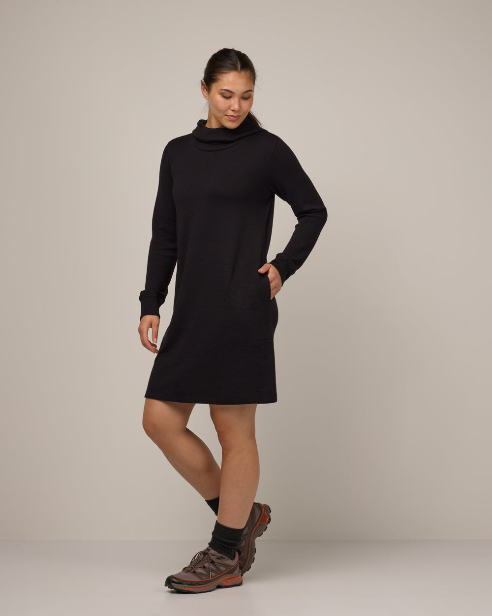 Mikayla Merino Wool Cowl Neck Dress