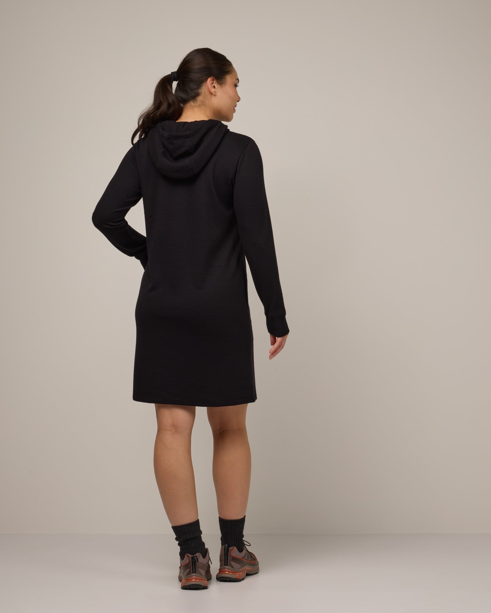 Mikayla Merino Wool Cowl Neck Dress - Black Mikayla Merino Wool Cowl Neck Dress - Black