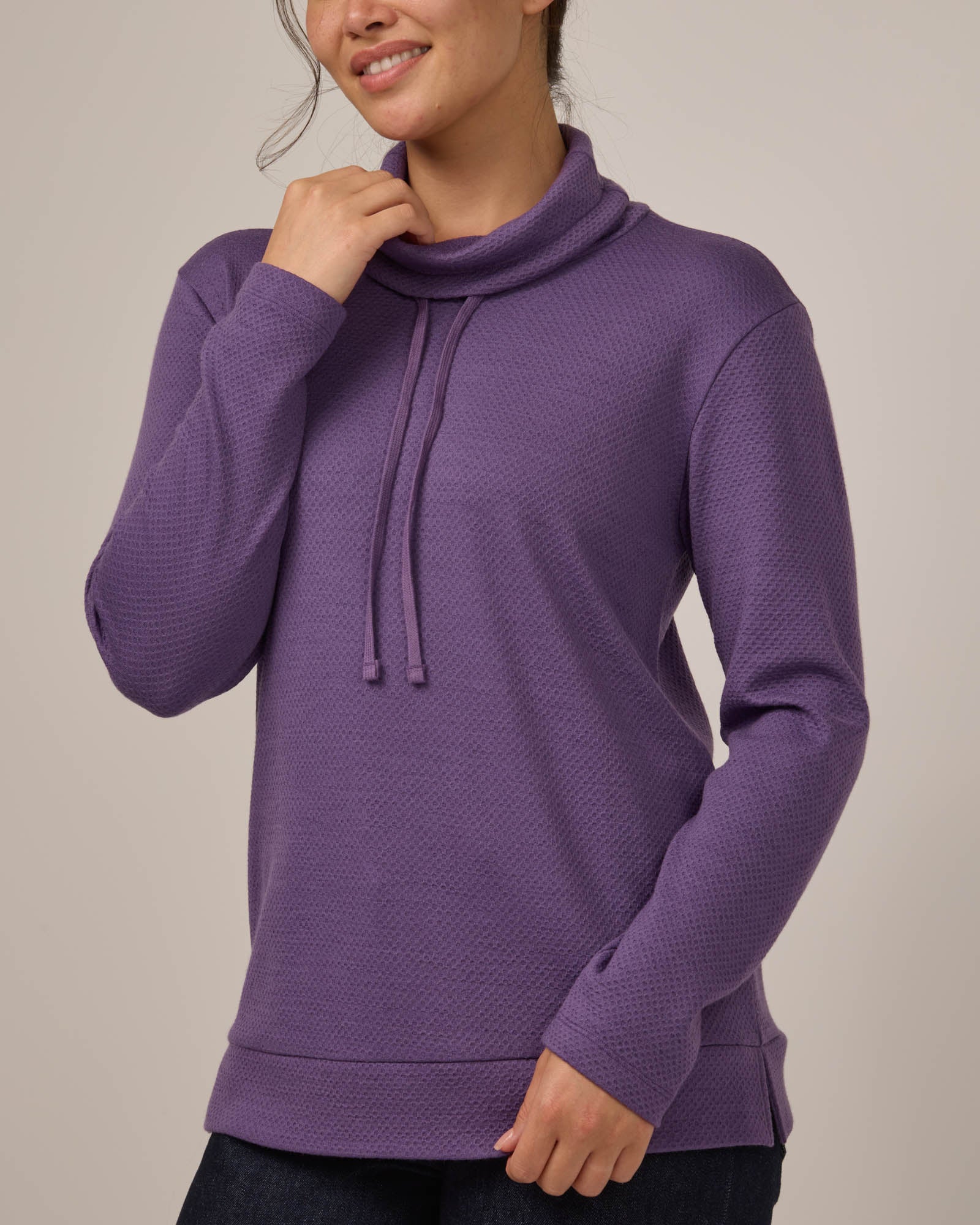 Tate Honeycomb Cowl Neck Top