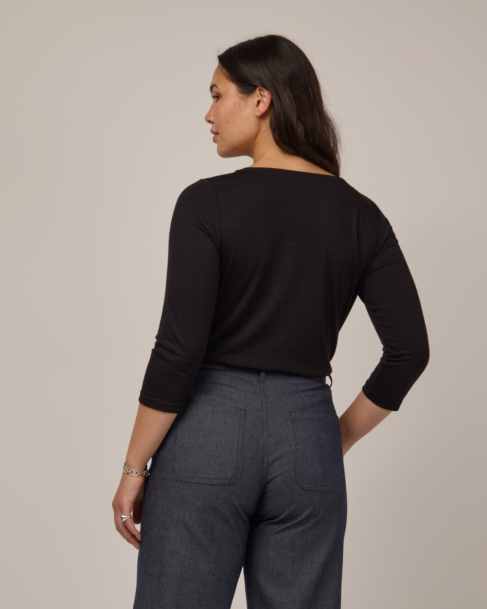 Colette Merino Wool Quarter-Sleeve Top - Black – Colette Quarter
