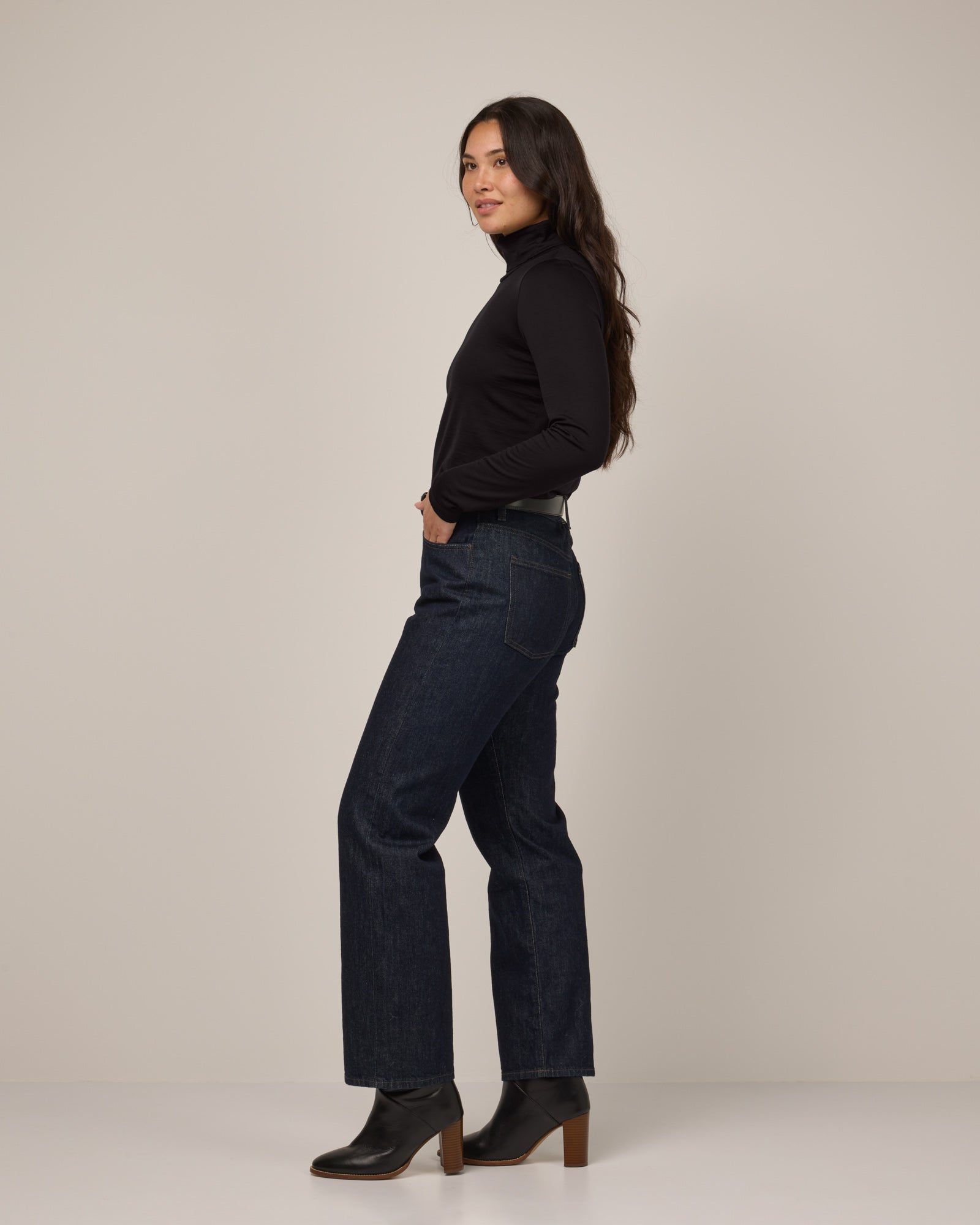 Addison Merino Wool Turtleneck Top - Black – Addison Turtleneck