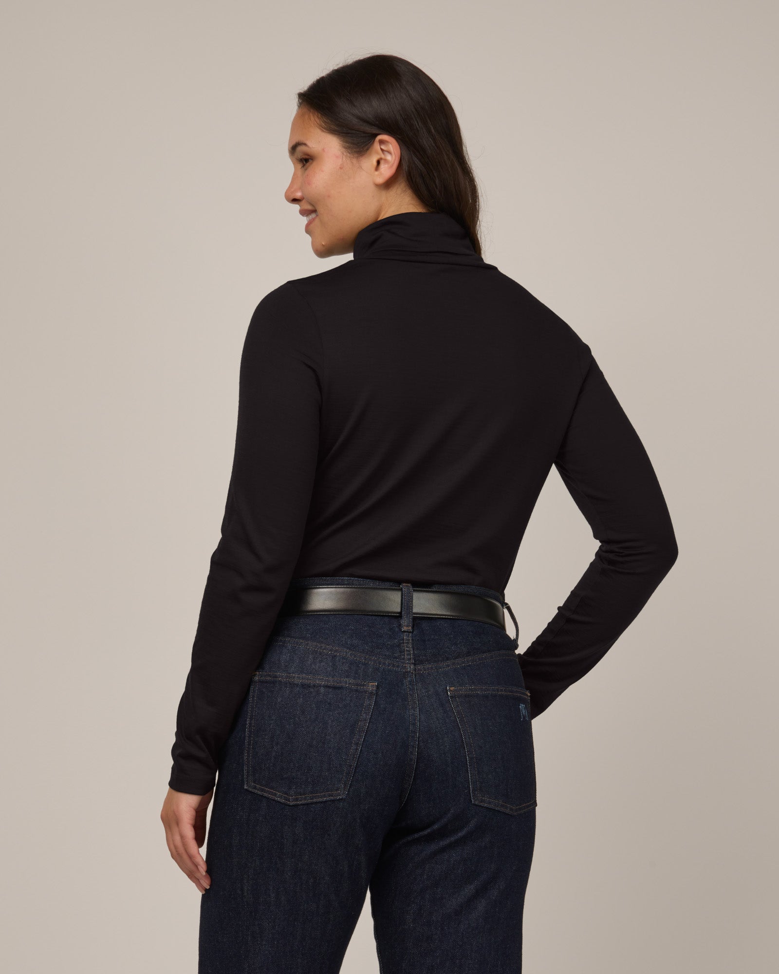 Addison Merino Wool Turtleneck Top - Black – Addison Turtleneck