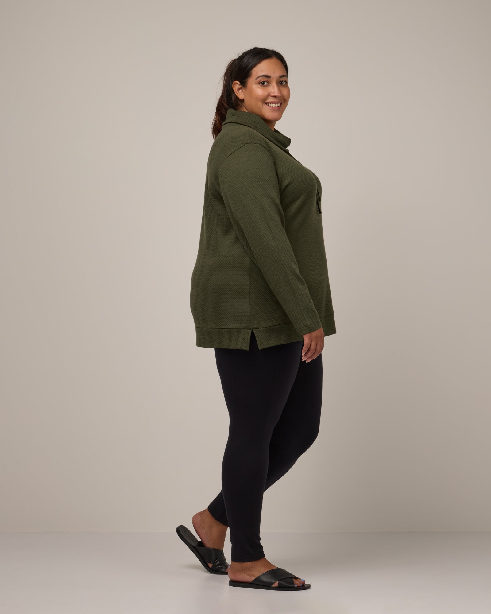 Tate Honeycomb Cowl Neck Top