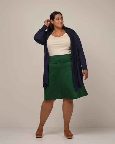 Helena Merino Wool Skirt - Fern Green – Helena Travel Skirt | wool&