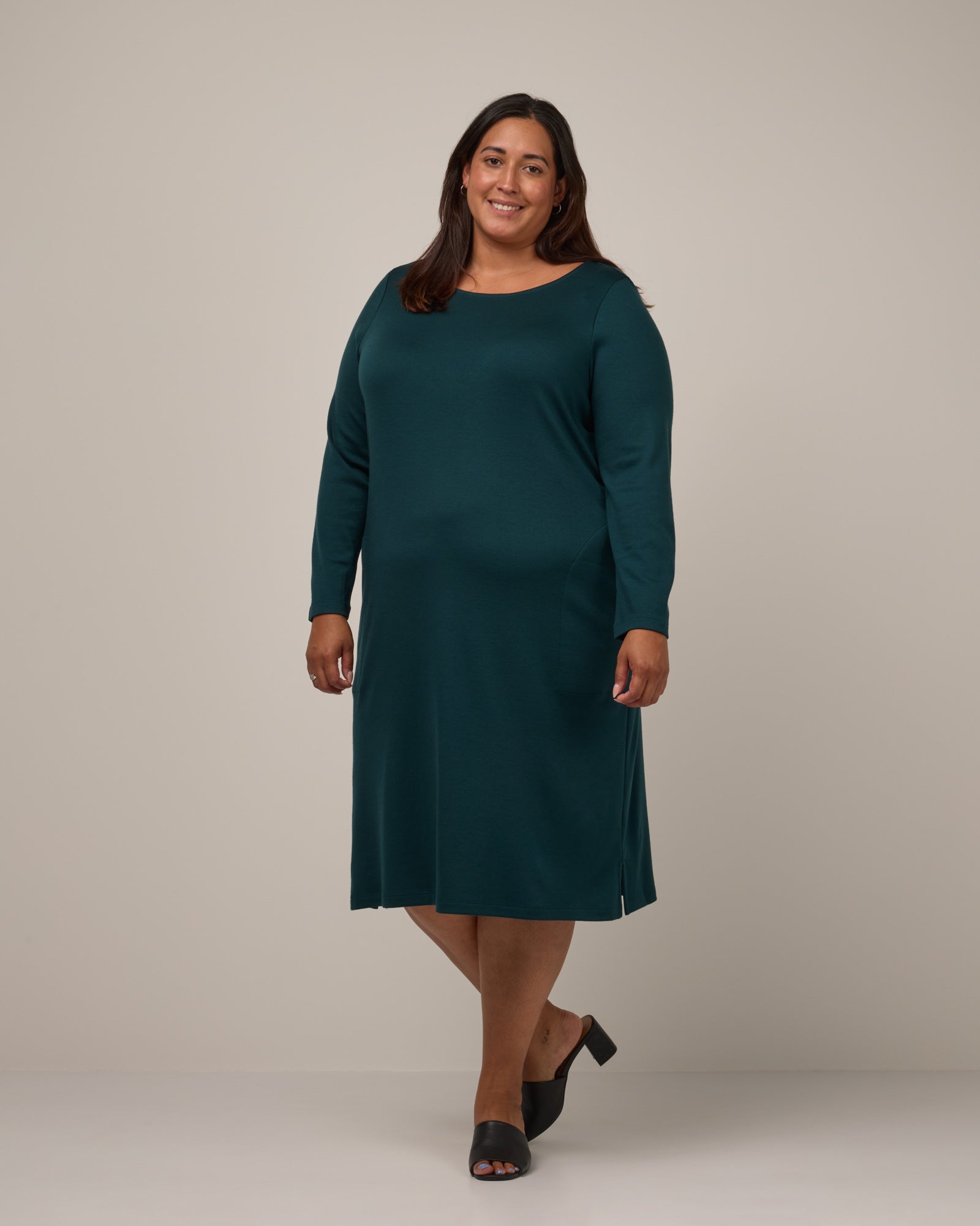 Margo Merino Wool Shift Dress - Pine Margo Merino Wool Shift Dress - Pine