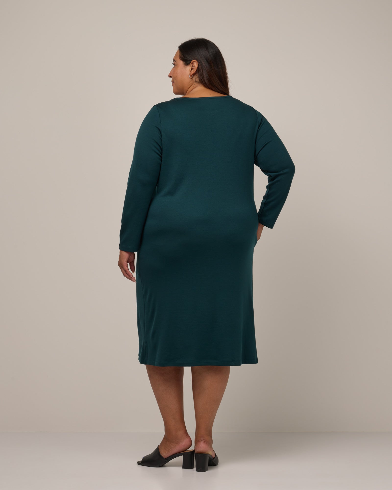 Margo Merino Wool Shift Dress - Pine Margo Merino Wool Shift Dress - Pine
