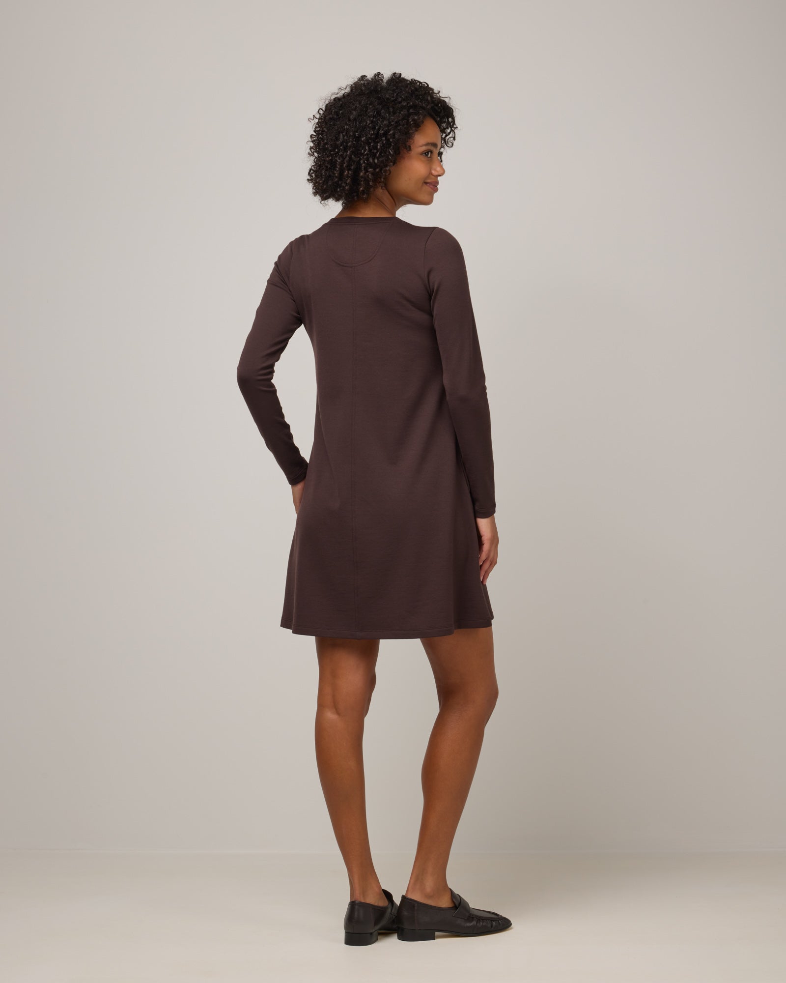 Eliza Merino Wool Swing Dress - Espresso – Eliza Swing Dress | wool&