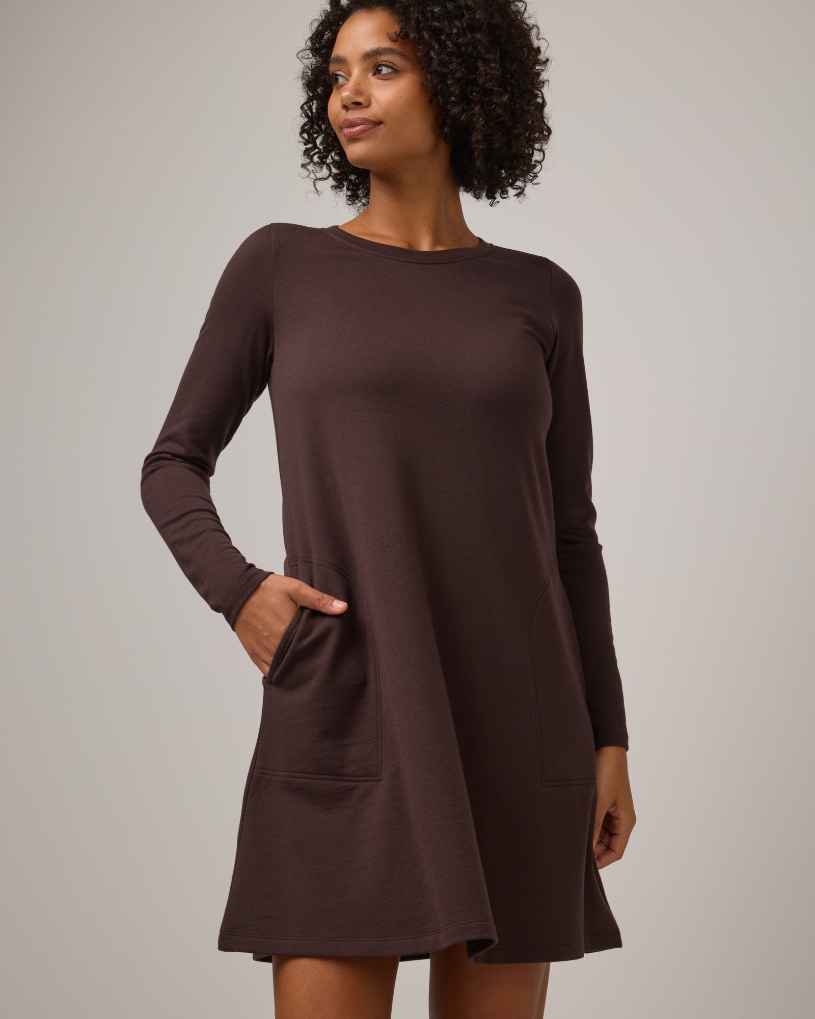 Eliza Merino Wool Swing Dress - Espresso Eliza Swing Dress | wool& Eliza Merino Wool Swing Dress - Espresso Eliza Swing Dress | wool&