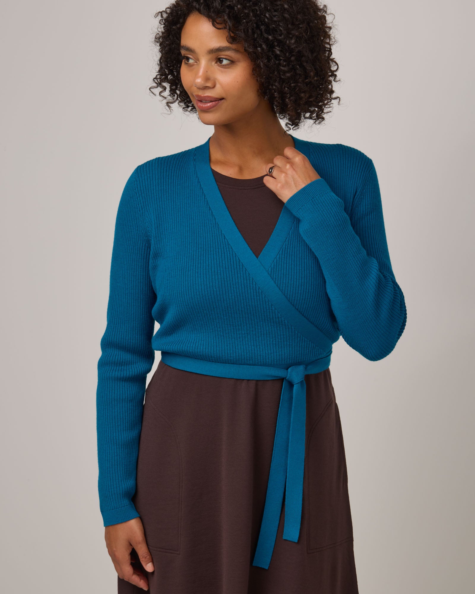 Adeline Merino Wool Wrap Sweater - Royal Teal – Adeline Wrap