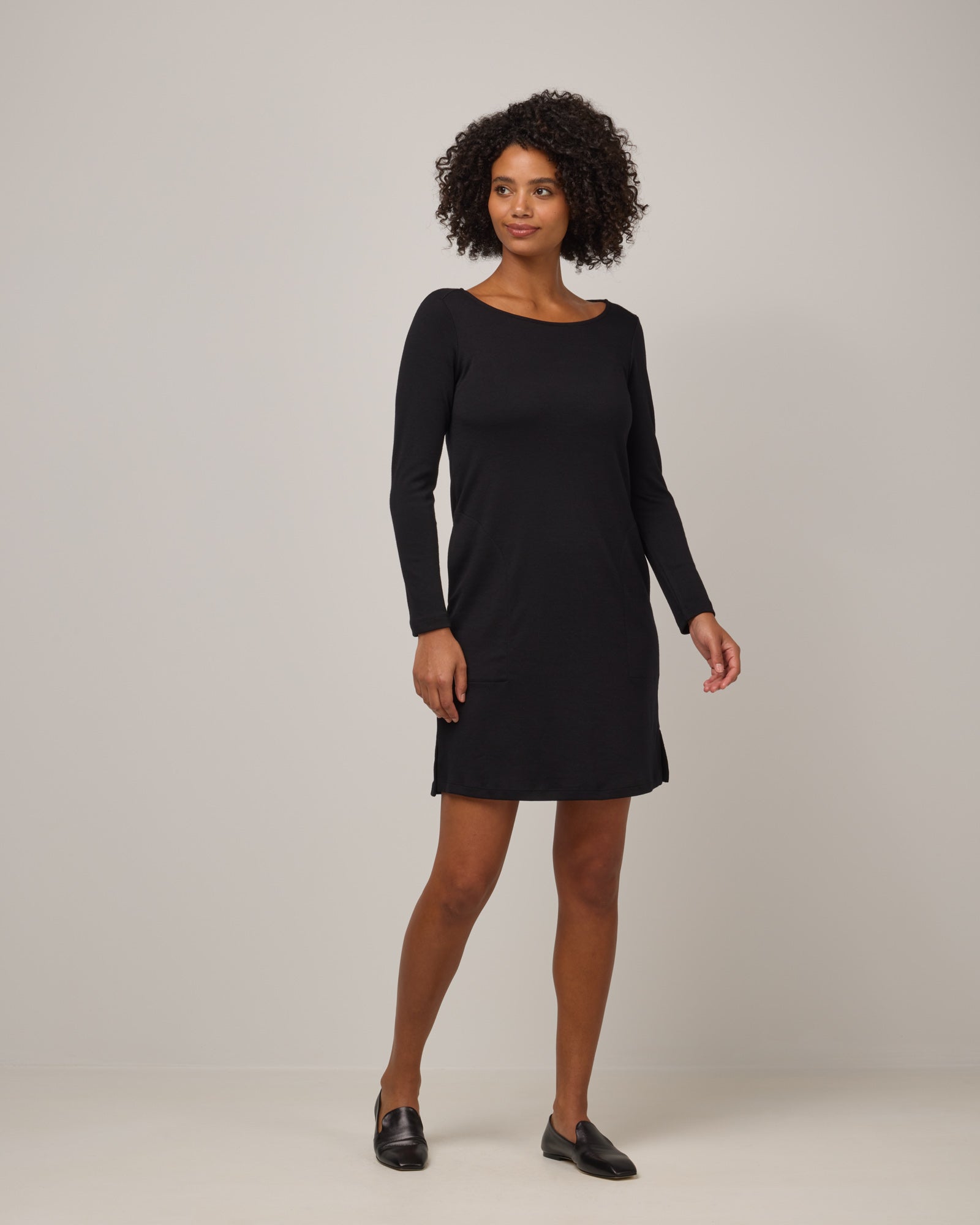 Margo Merino Wool Shift Dress - Black Margo Shift Dress | wool& Margo Merino Wool Shift Dress - Black Margo Shift Dress | wool&