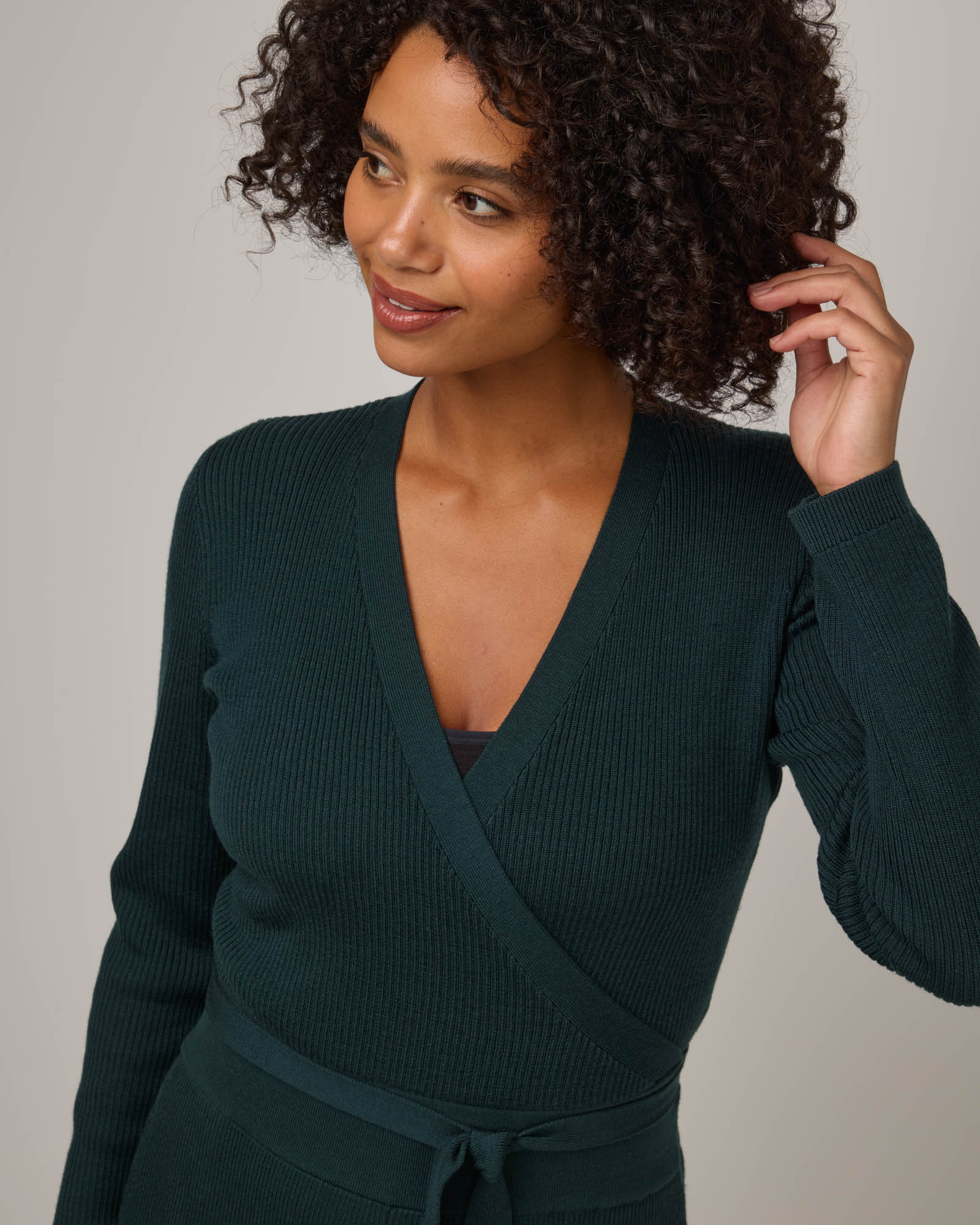 Adeline Merino Wool Wrap Sweater - Pine – Adeline Wrap Sweater | wool&