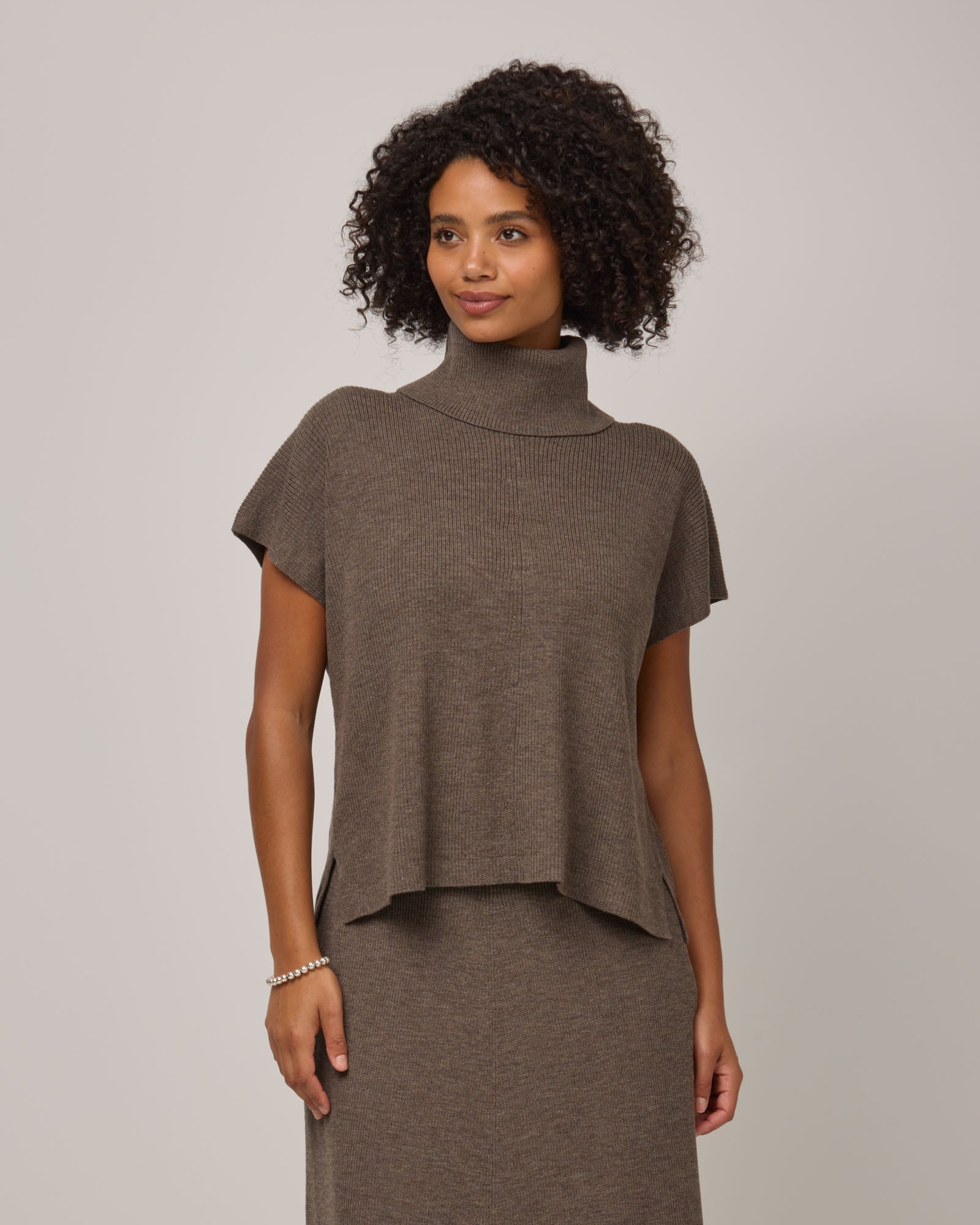 Ginger Merino Wool Cowl Neck Sweater - Brown Heather – Ginger Cowl Neck Sweater