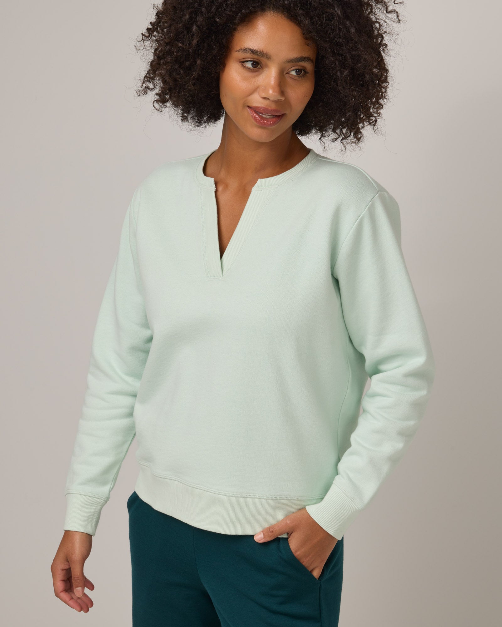 Mika Split Neck Sweatshirt