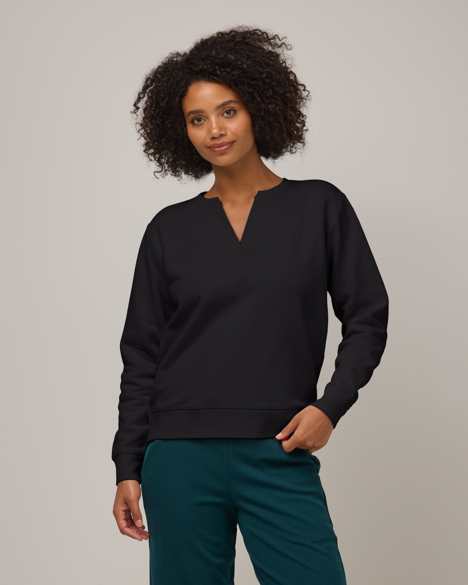 Mika Split Neck Sweatshirt