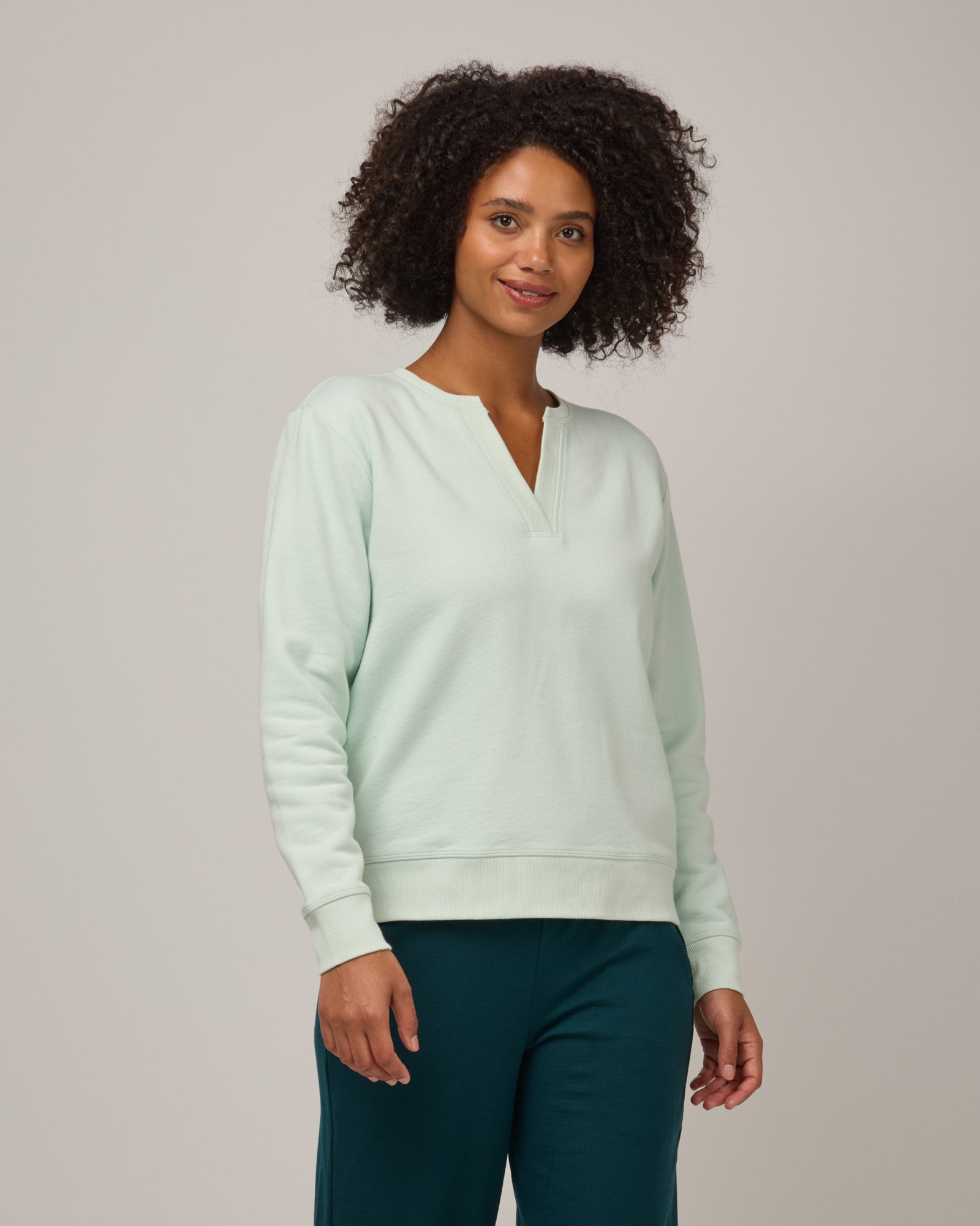 Mika Split Neck Sweatshirt