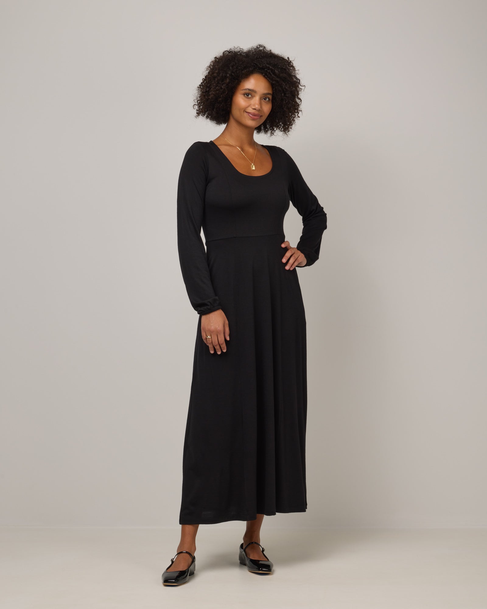 Ahna Merino Wool Empire Waist Dress - Black – Ahna Empire Waist