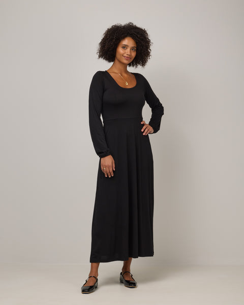 dresses with empire waist and sleeves Ahna Merino Wool Dress rosebride Antique Style Dressing Creative elegant fit for all Color:off white/nude