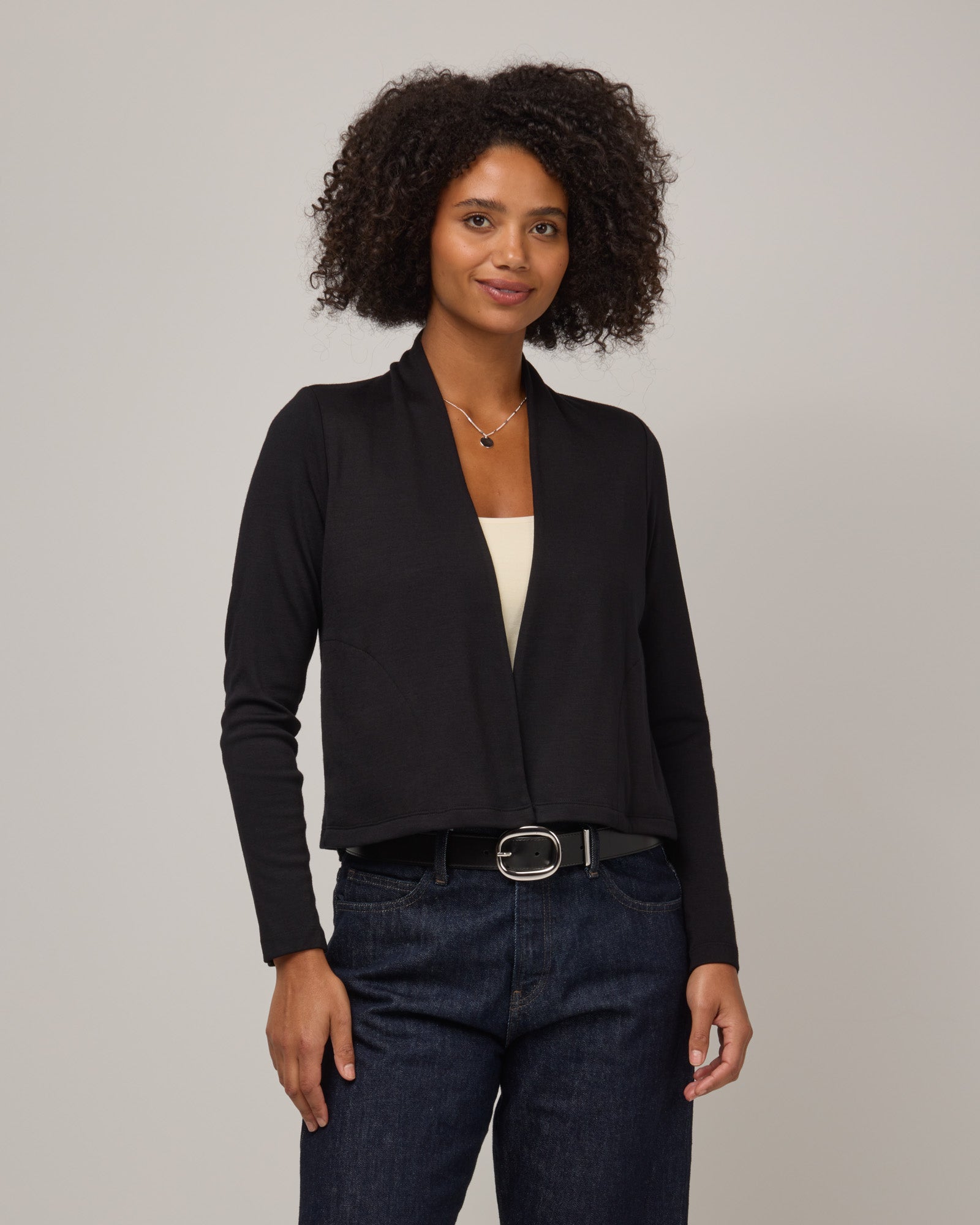 トップス VAULTROOM ROUND NECK CARDIGAN / BLACK VAULTROOM ROUND NECK CARDIGAN / BLACK