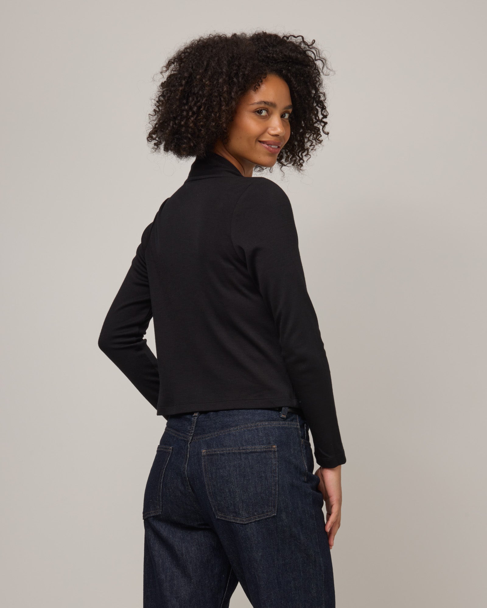 Winona Merino Wool Interlock Crop Cardigan - Black – Winona Crop