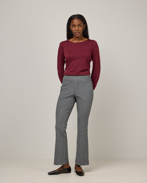 Foster Merino Wool Kick Flare Ponte Pant - Charcoal Heather