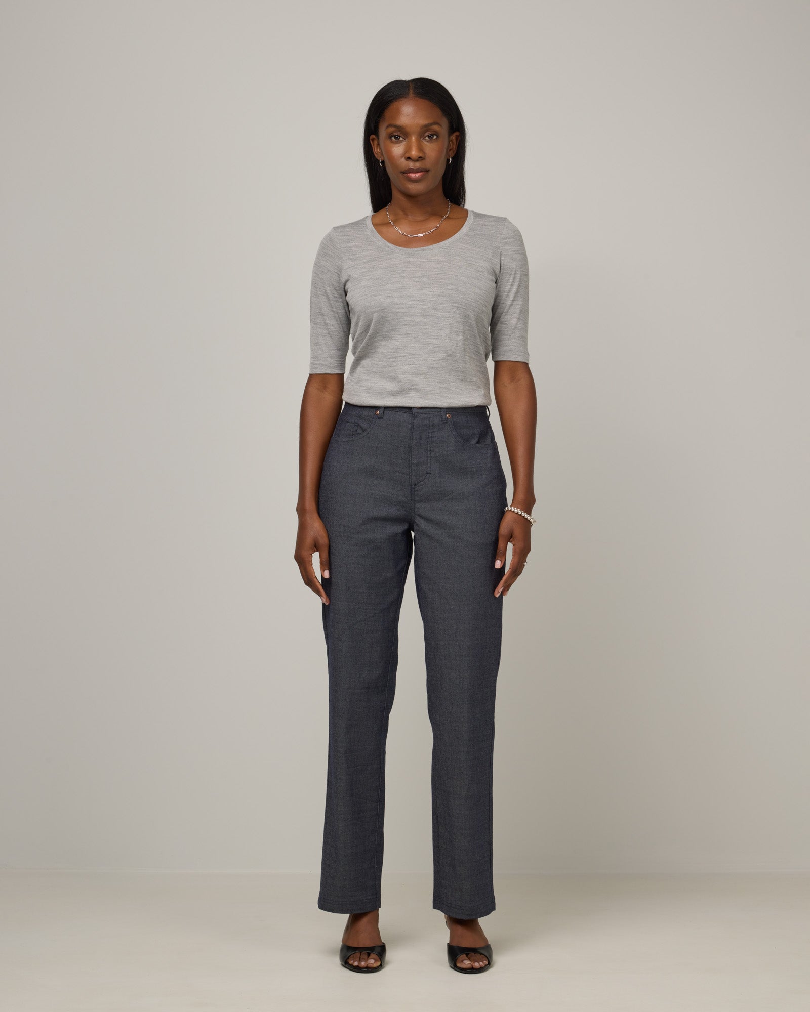 Hawthorne Straight Leg Merino Wool Denim Jean - Indigo Blue